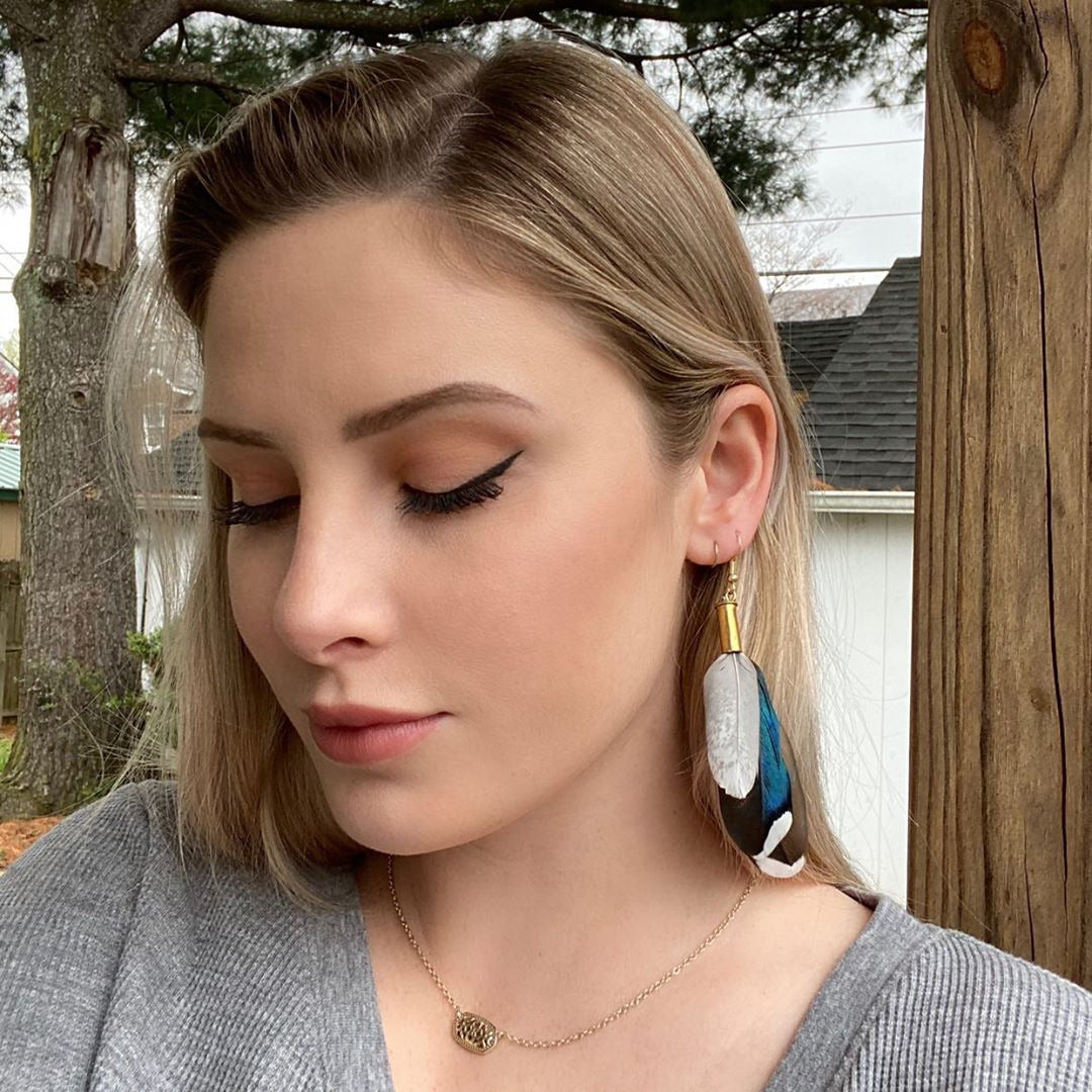 Duck feather deals earrings